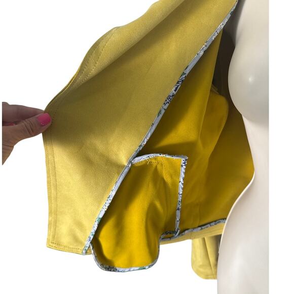 Philosophy Faux Suede Open Front Moto Style Jacket Yellow Size S - Picture 7 of 11